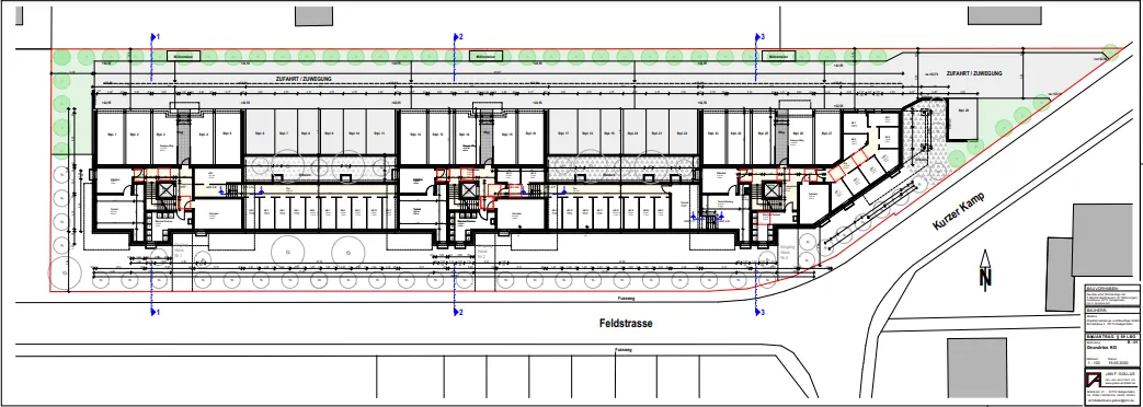 Karl Heinz Geldmacher, Projekt, Neubau einer Wohnanlage in Heiligenhafen, Entwurf